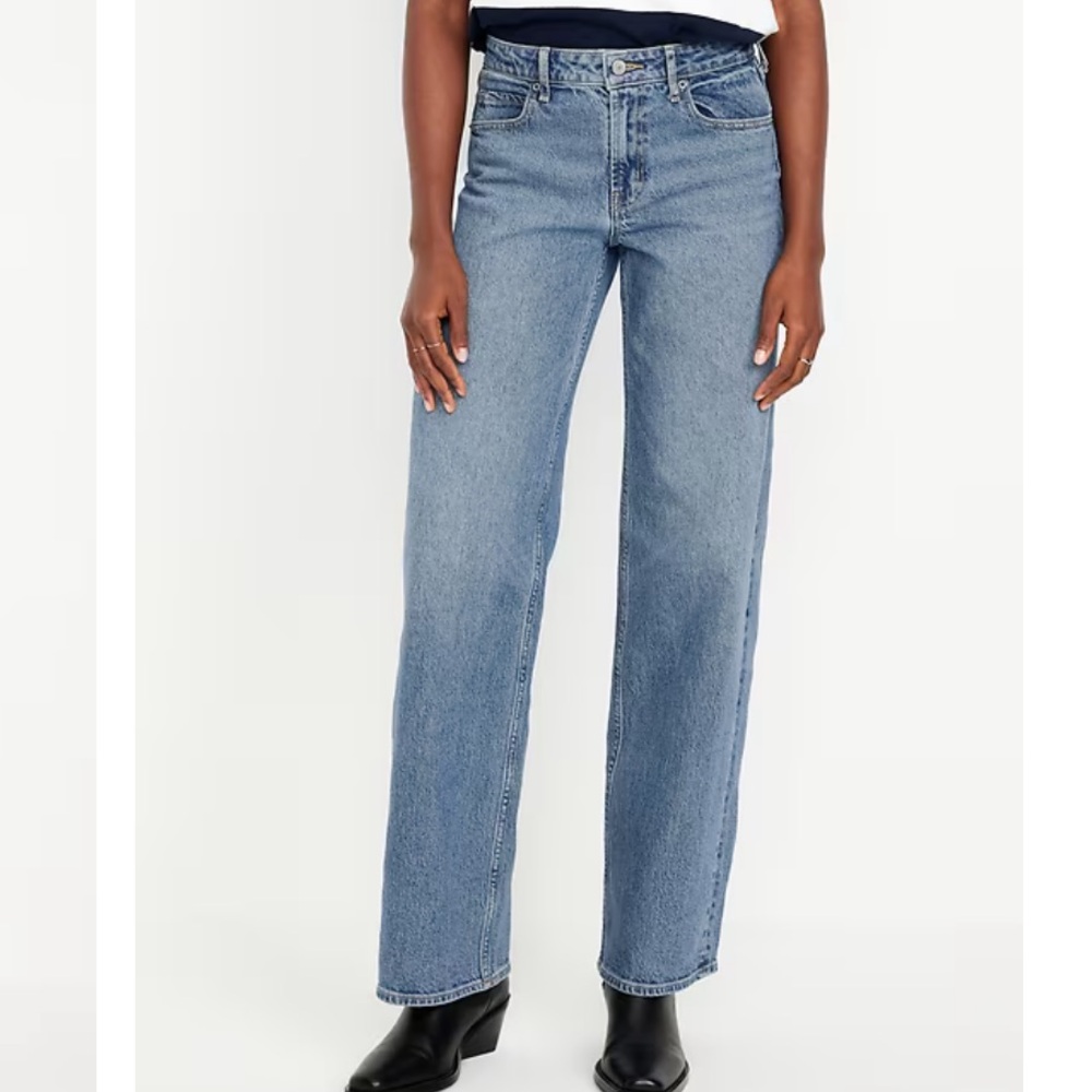OLD NAVY MEDIUM WASH WIDE LEG JEANS